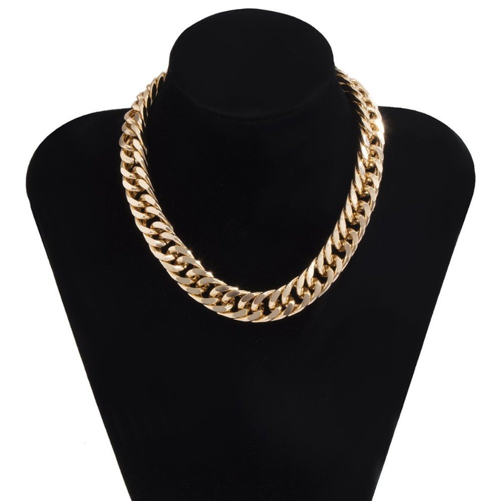 NEW Gold Unisex Cuban Link Chain Necklace - Picture 8 of 8